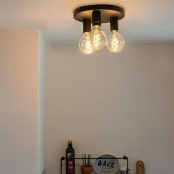 Industriedeckenleuchte schwarz - Facil 3