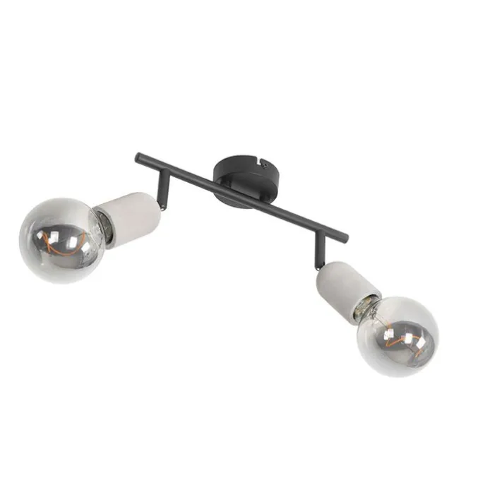 Industriefleck schwarz mit Beton 2-Licht - Pedra