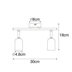 Industriefleck schwarz mit Beton 2-Licht - Pedra