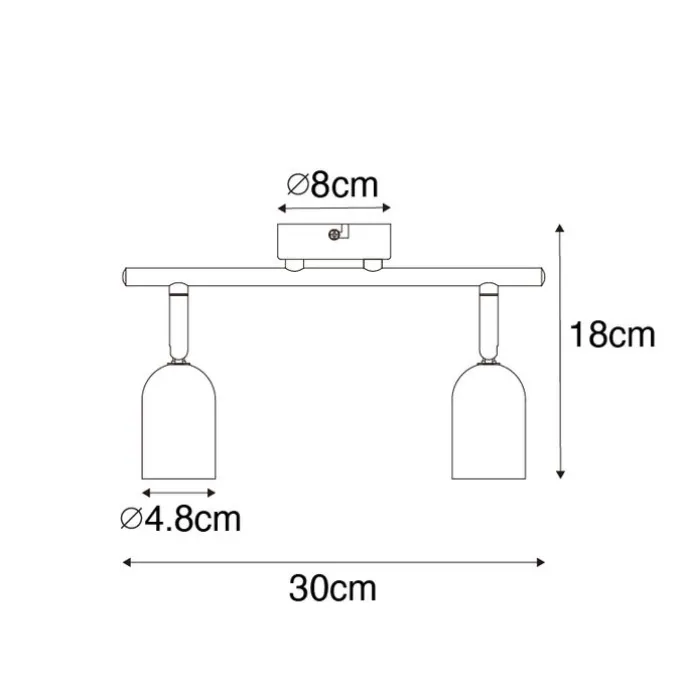 Industriefleck schwarz mit Beton 2-Licht - Pedra