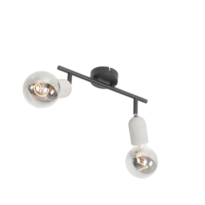 Industriefleck schwarz mit Beton 2-Licht - Pedra