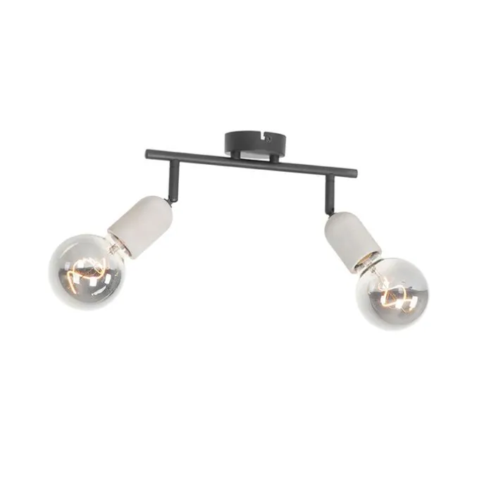 Industriefleck schwarz mit Beton 2-Licht - Pedra