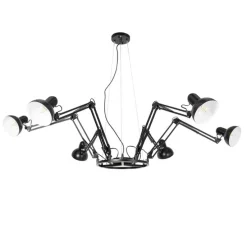 Industrie-Hängelampe schwarz 6-flammig verstellbar - Hobby Spinne