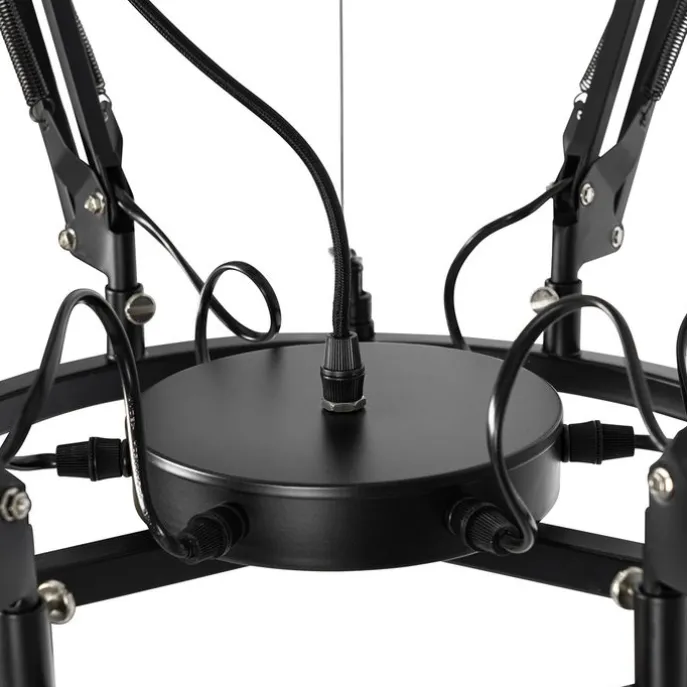 Industrie-Hängelampe schwarz 6-flammig verstellbar - Hobby Spinne