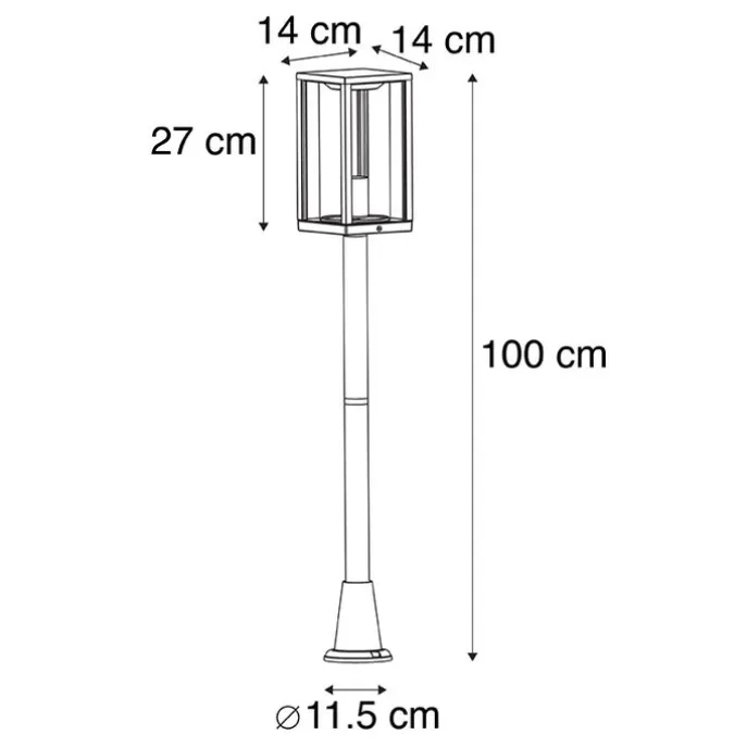 Industrielle Außenlaterne schwarz 100 cm IP44 - Charlois
