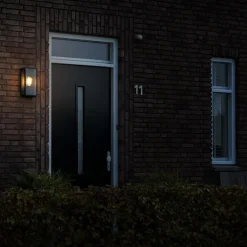 Industrielle Außenwandlampe schwarz IP44 mit Glas - Rotterdam