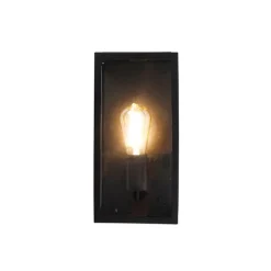 Industrielle Außenwandlampe schwarz IP44 mit Glas - Rotterdam