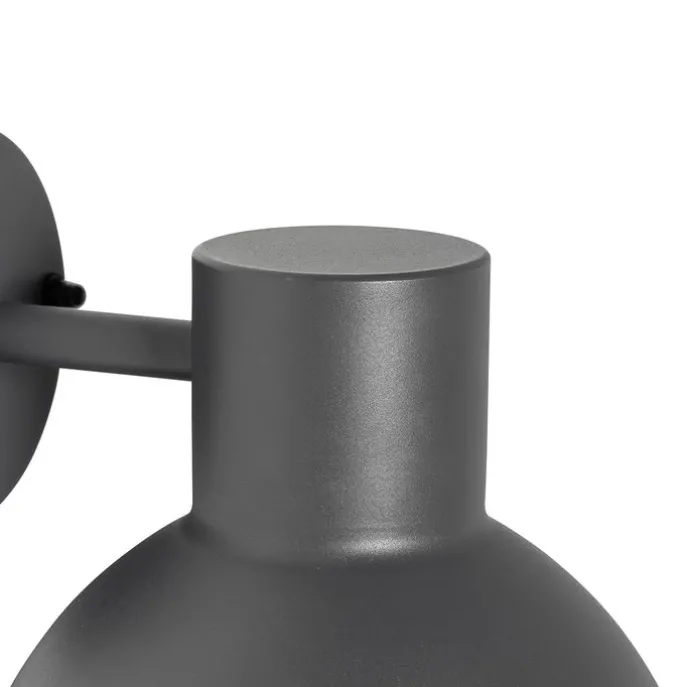 Industrielle Außenwandleuchte dunkelgrau rund IP44 - Natas