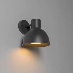 Industrielle Außenwandleuchte dunkelgrau rund IP44 - Natas