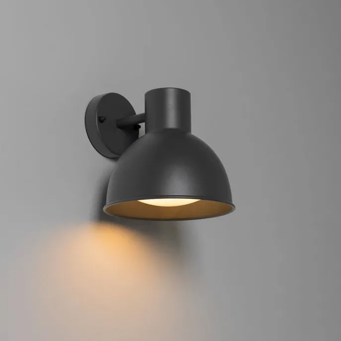 Industrielle Außenwandleuchte dunkelgrau rund IP44 - Natas