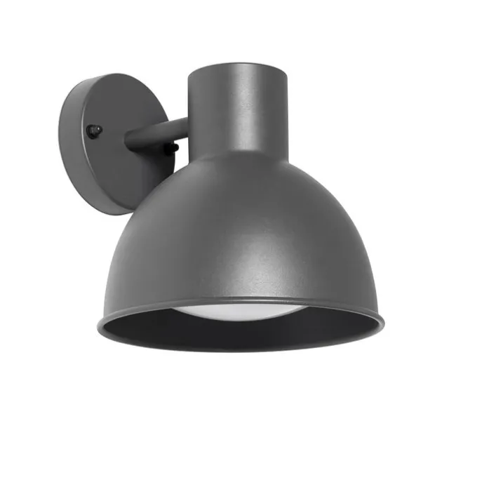 Industrielle Außenwandleuchte dunkelgrau rund IP44 - Natas