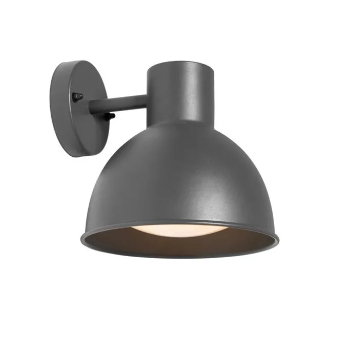 Industrielle Außenwandleuchte dunkelgrau rund IP44 - Natas