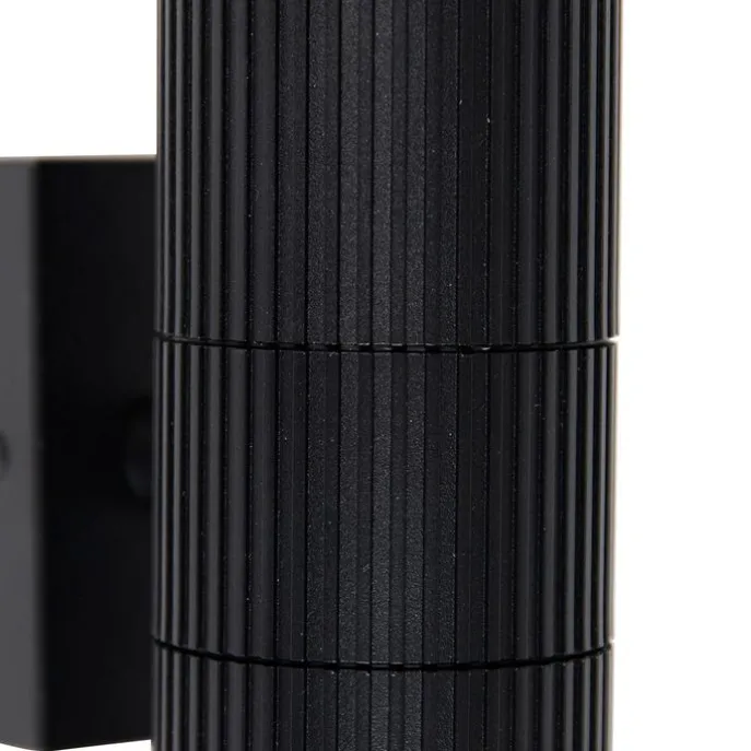 Industrielle Außenwandleuchte schwarz 2-flammig IP44 - Vigo