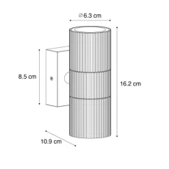Industrielle Außenwandleuchte schwarz 2-flammig IP44 - Vigo
