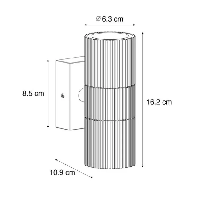 Industrielle Außenwandleuchte schwarz 2-flammig IP44 - Vigo