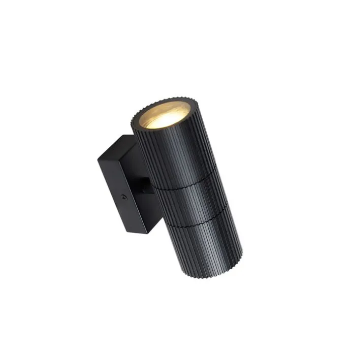 Industrielle Außenwandleuchte schwarz 2-flammig IP44 - Vigo