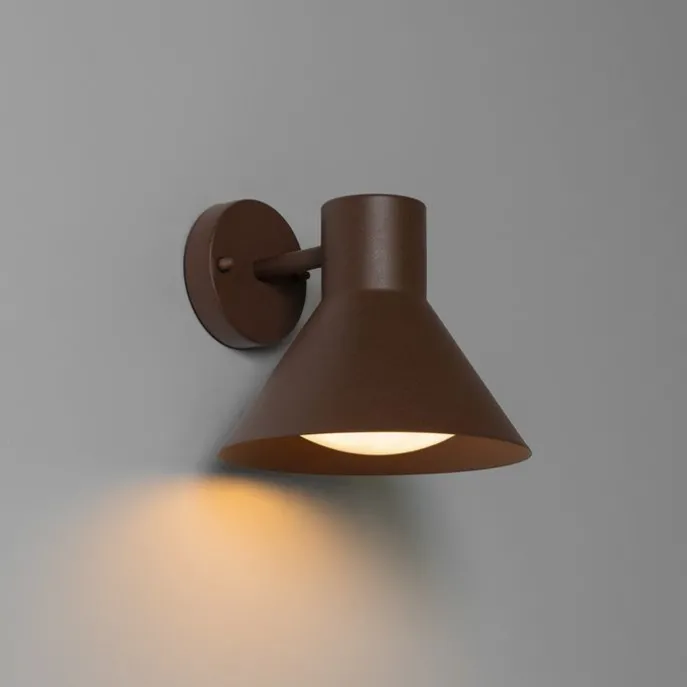 Industrielle Außenwandleuchte rostbrauner Kegel IP44 - Natas