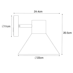Industrielle Außenwandleuchte dunkelgrauer Kegel IP44 - Natas