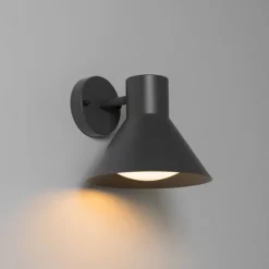 Industrielle Außenwandleuchte dunkelgrauer Kegel IP44 - Natas