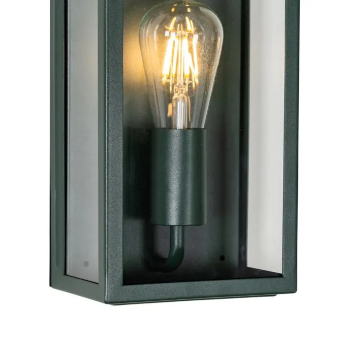 Industrielle Außenwandleuchte dunkelgrün mit Glas IP44 - Rotterdam