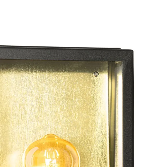 Industrielle Außenwandleuchte schwarz mit Gold IP44 - Rotterdam