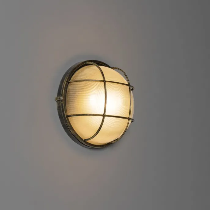 Industrielle Außenwandleuchte Antik Gold IP44 - Hanneke