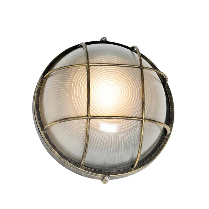 Industrielle Außenwandleuchte Antik Gold IP44 - Hanneke