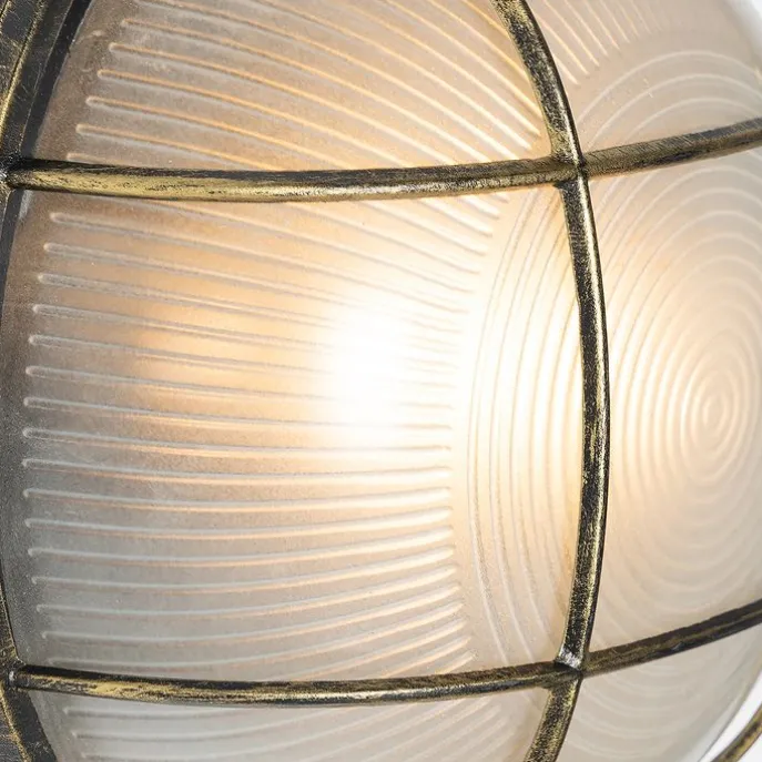 Industrielle Außenwandleuchte Antik Gold IP44 - Hanneke