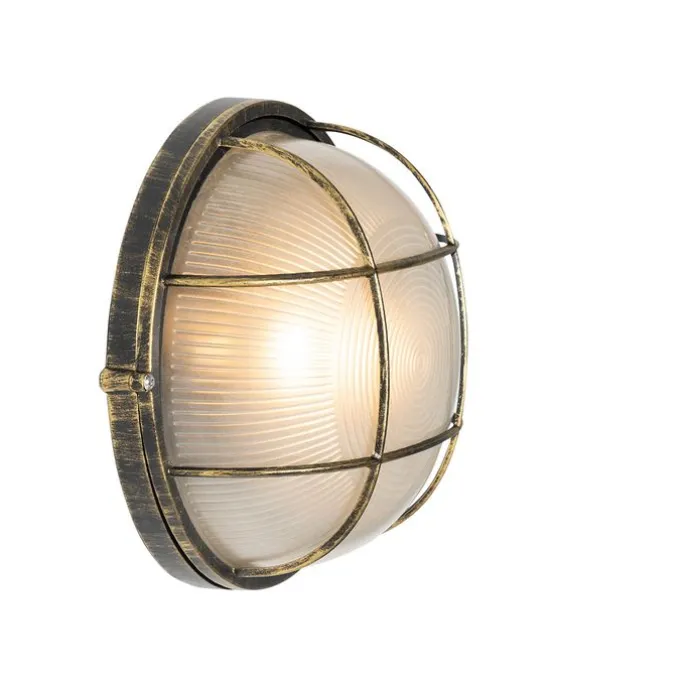 Industrielle Außenwandleuchte Antik Gold IP44 - Hanneke