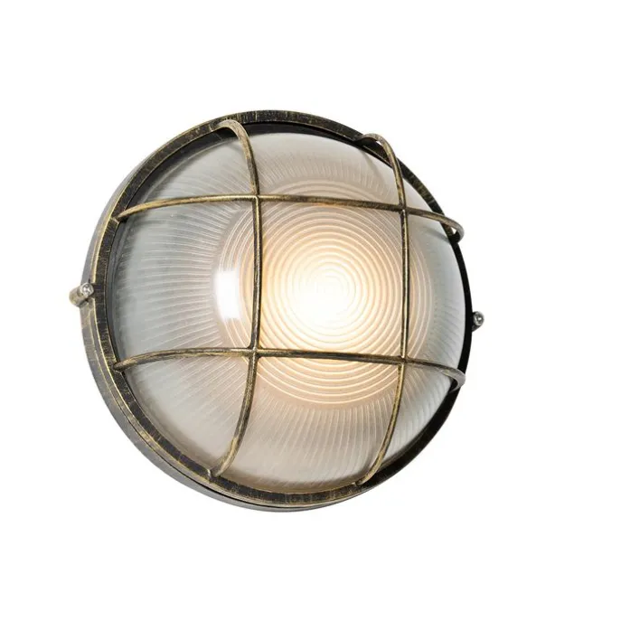 Industrielle Außenwandleuchte Antik Gold IP44 - Hanneke