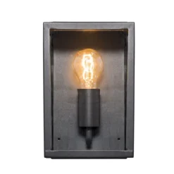 Industrielle Außenwandleuchte schwarz mit Glas IP44 - Rotterdam 2