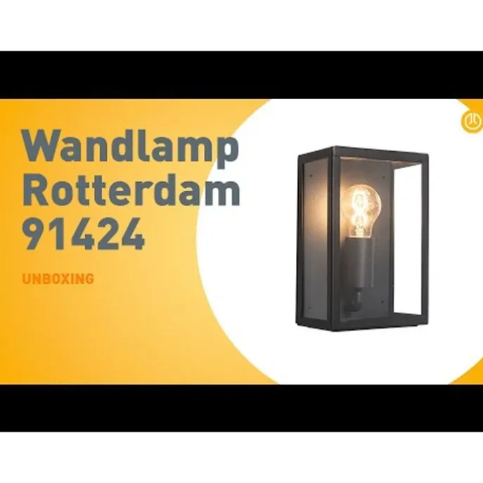 Industrielle Außenwandleuchte schwarz mit Glas IP44 - Rotterdam 2