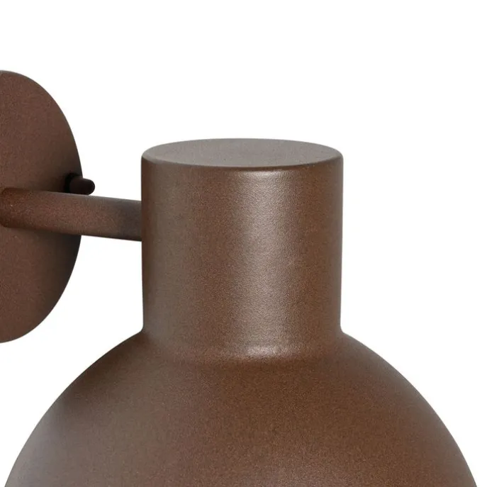 Industrielle Außenwandleuchte rostbraun rund IP44 - Natas