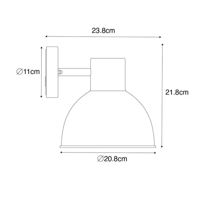 Industrielle Außenwandleuchte rostbraun rund IP44 - Natas