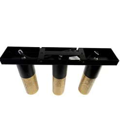 Industrielle Deckenlampe schwarz mit goldenem länglichem 3-Licht - Raspi