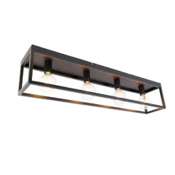 Industrielle Deckenlampe schwarz 99,5 cm 4-flammig - Cage