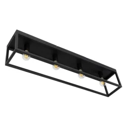 Industrielle Deckenlampe schwarz 99,5 cm 4-flammig - Cage