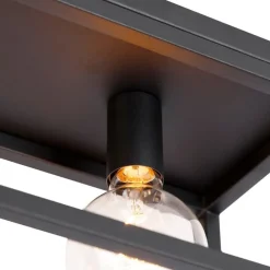 Industrielle Deckenlampe schwarz 99,5 cm 4-flammig - Cage