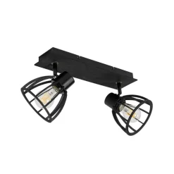 Industrielle Deckenlampe schwarz 2-flammig - Fotu