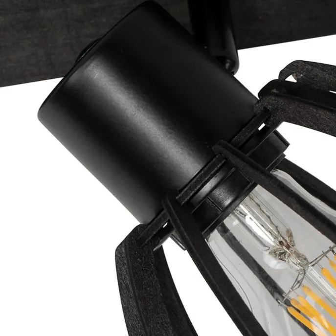 Industrielle Deckenlampe schwarz 2-flammig - Fotu