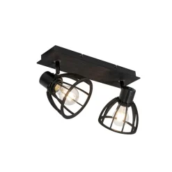 Industrielle Deckenlampe schwarz 2-flammig - Fotu