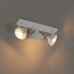 Industrielle Deckenleuchte weiß mit silbernem 3-Licht verstellbar – Magnax