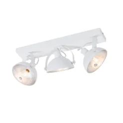 Industrielle Deckenleuchte weiß mit silbernem 3-Licht verstellbar – Magnax