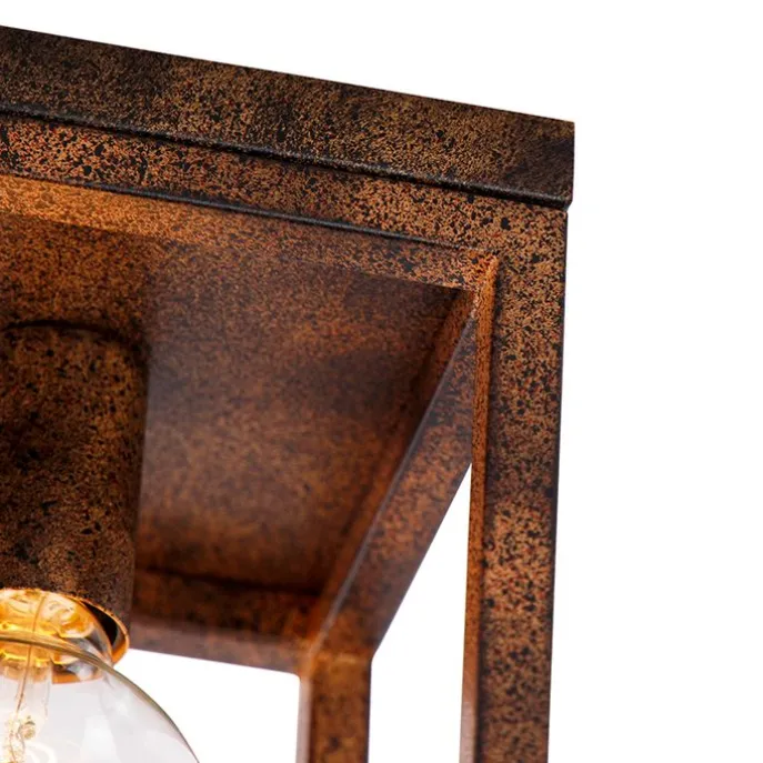 Industrielle Deckenleuchte rostbraun - Käfig