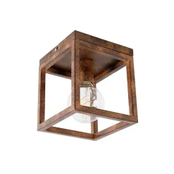 Industrielle Deckenleuchte rostbraun - Käfig