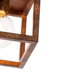 Industrielle Deckenleuchte rostbraun - Käfig