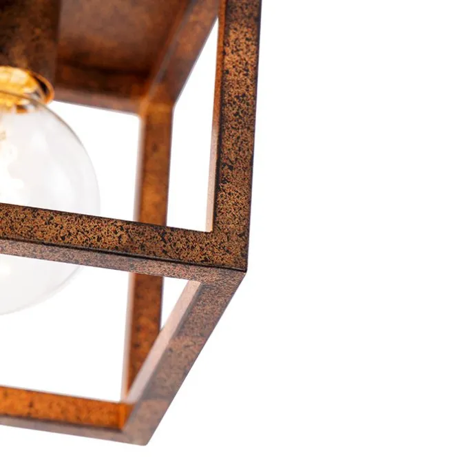 Industrielle Deckenleuchte rostbraun - Käfig