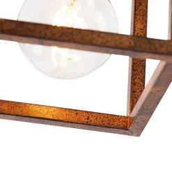 Industrielle Deckenleuchte rostbraun - Käfig