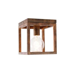 Industrielle Deckenleuchte rostbraun - Käfig