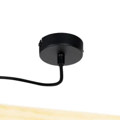 Industrielle Deckenleuchte schwarz mit Holz 3-Licht - Regal